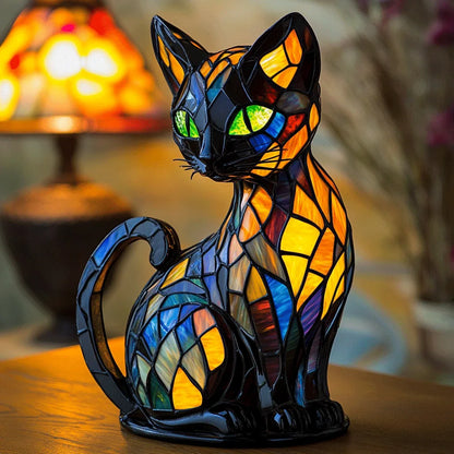 Stained Glass Cat Night Lamp