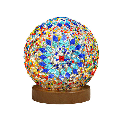 Mosaic Glass Table Lamp | LED Color Changing Night Light