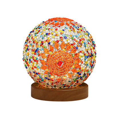 Mosaic Glass Table Lamp | LED Color Changing Night Light