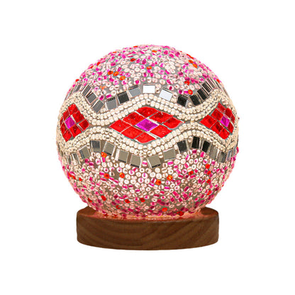 Mosaic Glass Table Lamp | LED Color Changing Night Light