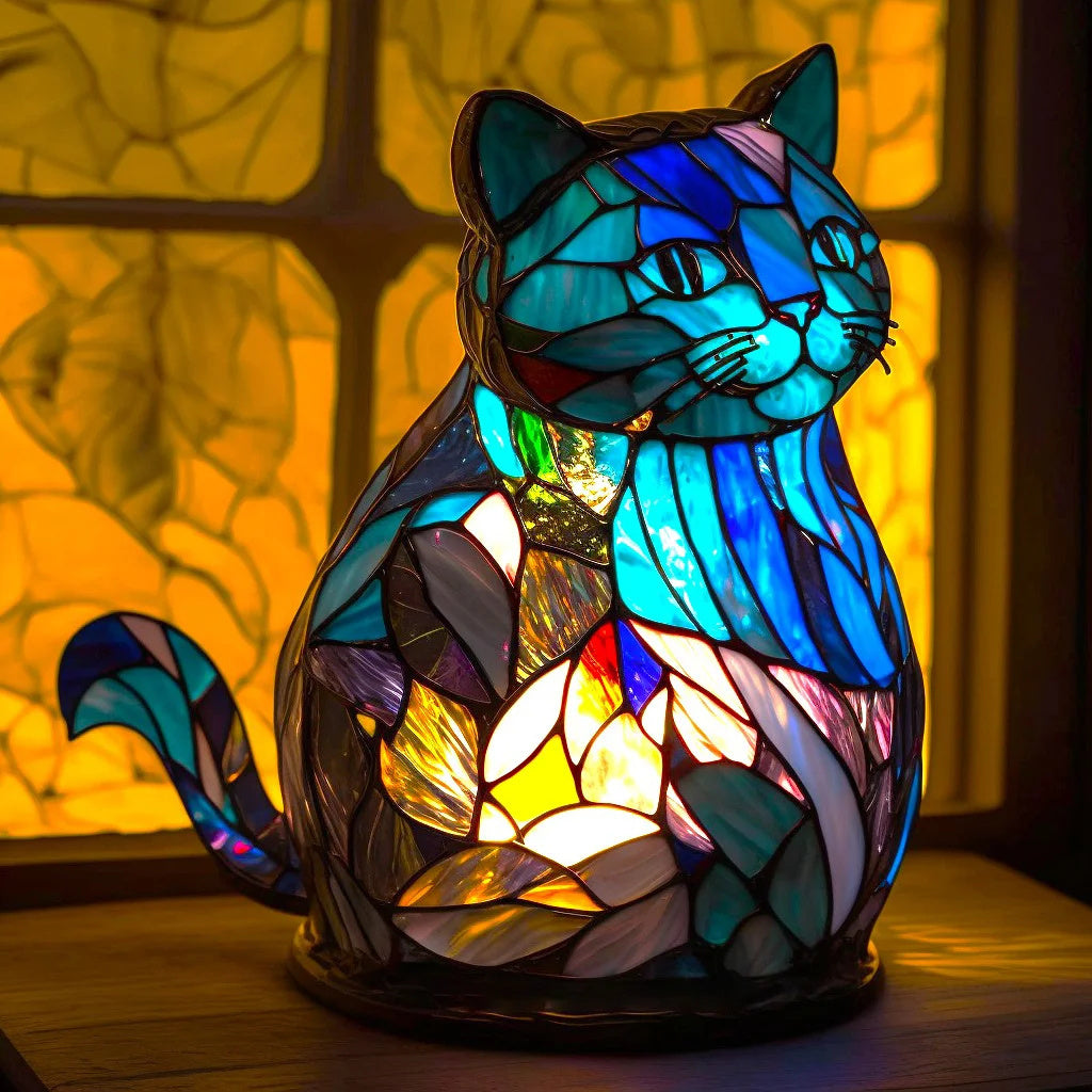 Stained Glass Owl Lamp | Artisan Mosaic Night Light