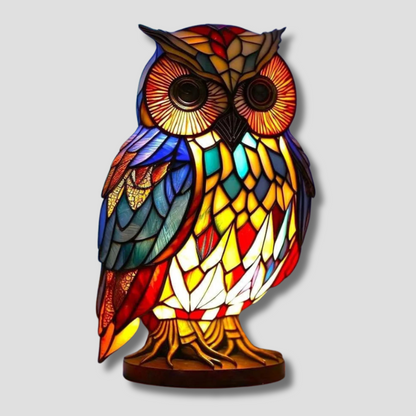Stained Glass Owl Lamp | Artisan Mosaic Night Light